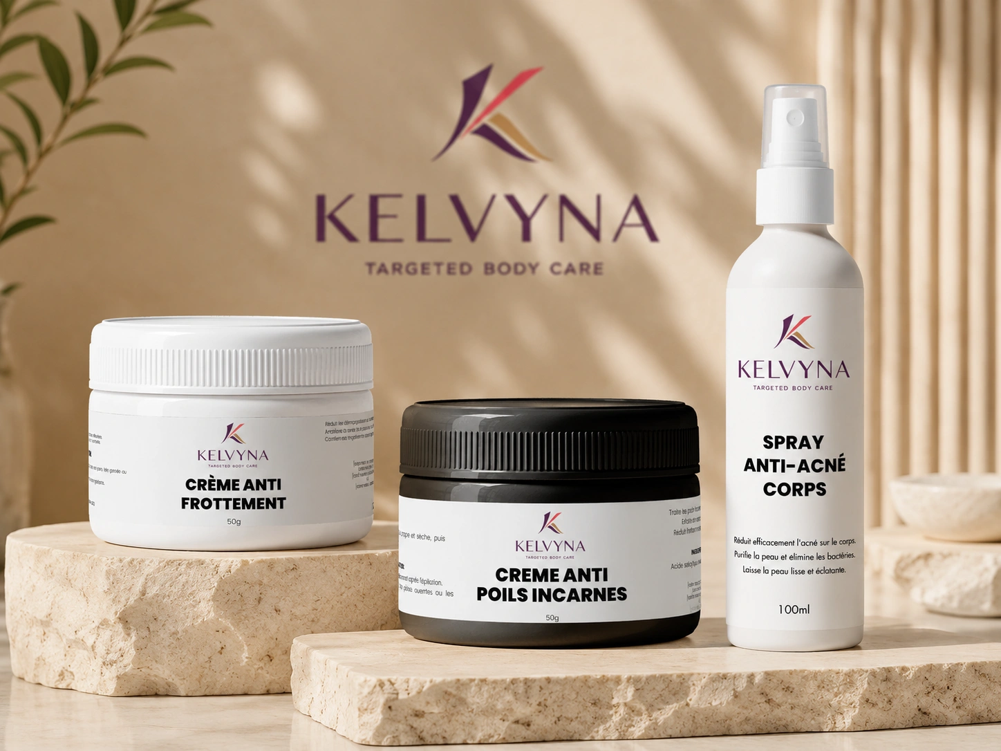 منتجات KELVYNA للعناية بملمس البشرة وحبوب الجسم والاحتكاك